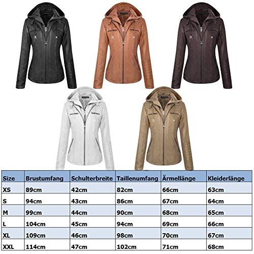 Newbestyle Jacke Damen Lederjacke Frauen Mit Zip V Ausschnitt