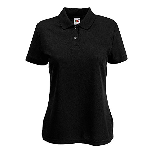 Fruit of the Loom – Ladies Polo Mischgewebe M,Black