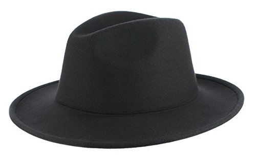 GEMVIE Fedora Trilby Hut Herren Rollbar Jazz Hut Party Panamahut Sonnenhut Schwarz