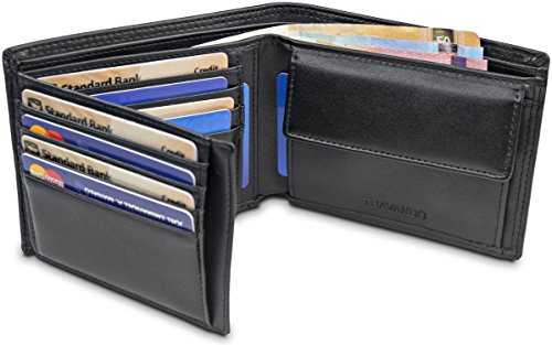 TRAVANDO ® Geldbeutel Männer OSLO RFID Geldbörse Herren schwarz Portemonnaie Portmonaise Geldtasche groß Brieftasche Querformat Herrengeldbeutel Herrenbörse Herrengeldbörse Portmonee Geschenk Wallet