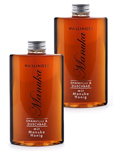 Duschgel & Shampoo Manuka Honig, Duschbad mit echtem Manuka Bienenhonig im 2er Set (2 x 200 ml)