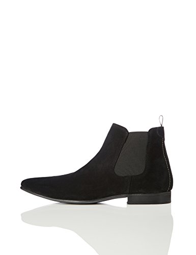 FIND Herren Chelsea Boots Rauleder, Schwarz (Black), 45 EU