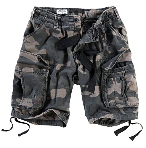 DELTA Herren Airborne Vintage Cargo Shorts, Blackcamo, Größe S