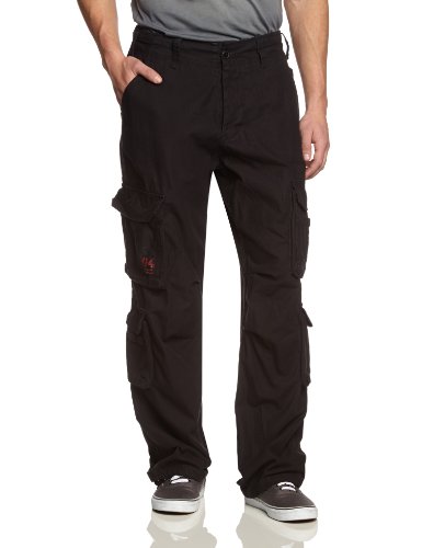 Surplus Raw Vintage Airborne Trousers Herren Cargo Hose, Schwarz, L