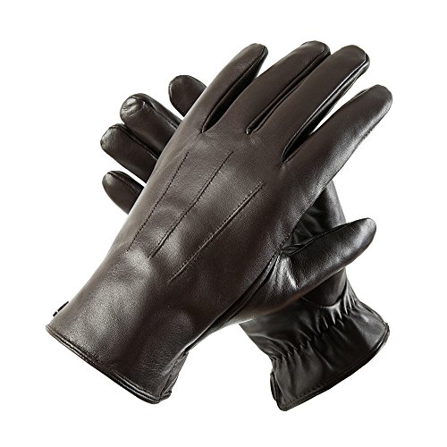 Herren Winter Lederhandschuhe von Harrms, für Touch Screen geeignet, Futter aus Kaschmir, Handschuhe aus echtem Leder