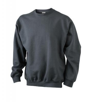 JN-0.40 James+Nicholson Herren Sweatshirt (auch in Übergrößen – bis Größe 5XL), Graphite , Gr. 4XL 4XL,Graphite