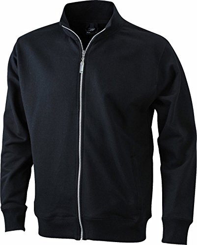 Herren Sweatjacke aus formbeständiger Sweat-Qualität L,Schwarz