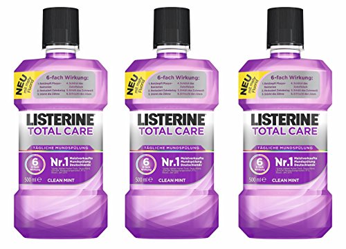 LISTERINE Total Care – Antibakterielle Mundspülung mit 6-fach Wirkung – Für umfassendere Mundhygiene – 3er Pack (3 x 500 ml)