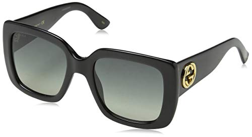 Gucci Damen GG0141S 001 Sonnenbrille, Schwarz (Black/Grey), 53