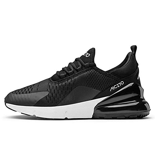 TORISKY Sportschuhe Herren Damen Laufschuhe Air Cushion Luftkissen Sneakers Turnschuhe Fitness Gym Leichtes Bequem Schuhe（270-1-BK/WH43）