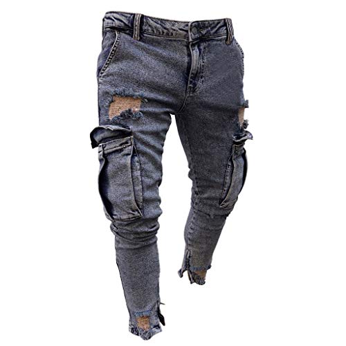 Dasongff Hose Herren Jeans Groß Größe Freizeithosen Männer Hosen Slim Fit Distressed Jeans-Hose Trekkinghose Casual Trainingshose Sporthosen Vintage Trousers