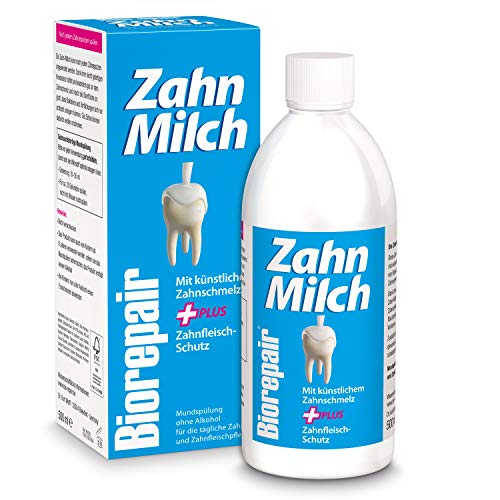 Biorepair Zahn-Milch, 1 x 500 ml – Die Mundspülung mit künstlichem Zahnschmelz und Zahnfleisch-Schutz