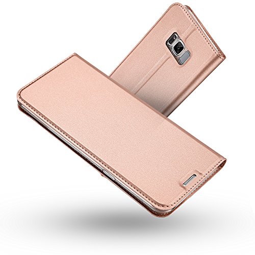 Radoo Galaxy S8 Plus Hülle, Premium PU Leder Handyhülle Brieftasche-Stil Magnetisch Klapphülle Etui Brieftasche Hülle Schutzhülle Tasche für Samsung Galaxy S8 Plus (Rose Gold)