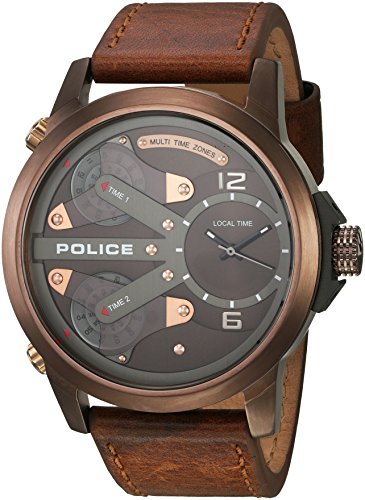 Police King Cobra Herrenuhr schwarz/grau/hellblau PL14538JSBN.65A