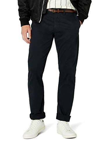 TOM TAILOR Herren Hose Travis Casual Chino w/ Belt, Blau (lunar eclipse 6911), 34/32