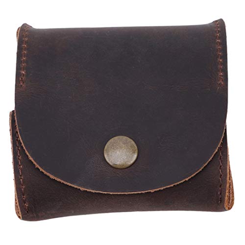 JOOFFF Geldbörse Mit Schnappverschluss Mini Vintage Brieftasche Kurze Geldwechsel Halter Kleine Aufbewahrungstasche Geschenk für Frauen Junge Und Männer, Dunkelbraun