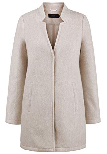 VERO MODA Mania Damen Winter Jacke Wollmantel Winterjacke Mantel Mit Reverskragen, Größe:XL, Farbe:Silver Mink