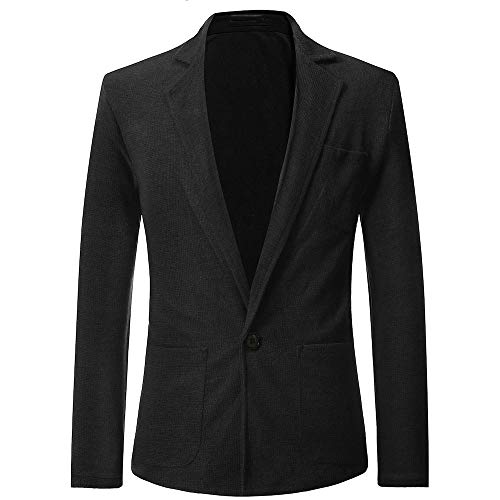 Geili Herren Sakko Blazer Slim Fit Anzug Mantel mit Reverskragen Männer Herbst Winter Modern Anzugssakko Anzugjacke Trenchcoat für Business Hochzeit Party Größe M-3XL