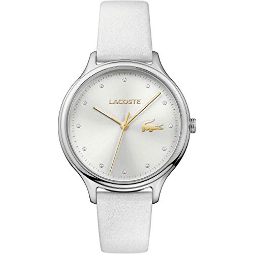 Lacoste Damen Datum klassisch Quarz Uhr mit Leder Armband 2001005