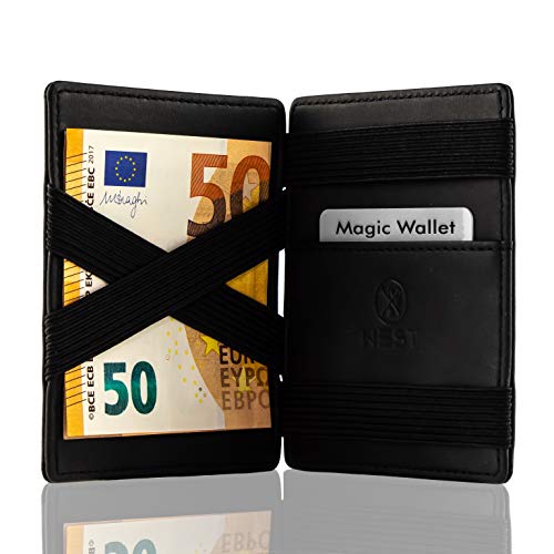 West – Magic Wallet – Das ORIGINAL – Geldbeutel mit Münzfach – Datenschutz Dank RFID – inklusive Edler Geschenkbox – Der perfekte Begleiter für unterwegs (Schwarz) …