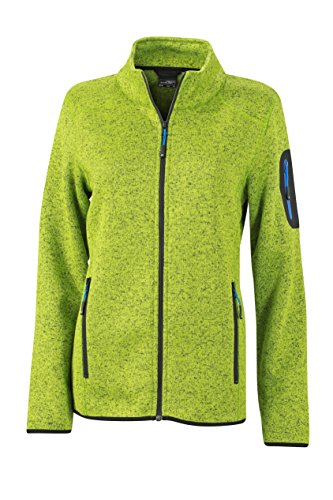 James & Nicholson Damen Jacke Jacke Knitted Fleece Jacket grün (Kiwi-Melange/Royal) Medium