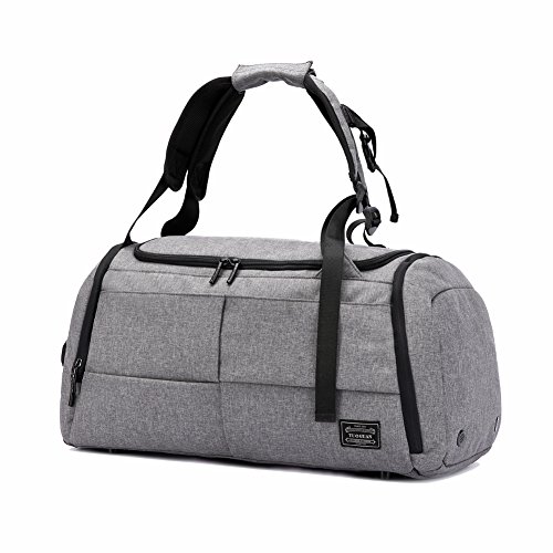 KHDZ Sporttasche mit Schuhfach 3 in 1 Fitness Duffel Tasche Leicht Reisegepäck Wasserdicht Rucksack Handgepäck Gym Urlaub Tasche Diebstahlschutz Unisex für Damen und Herren (Grau)