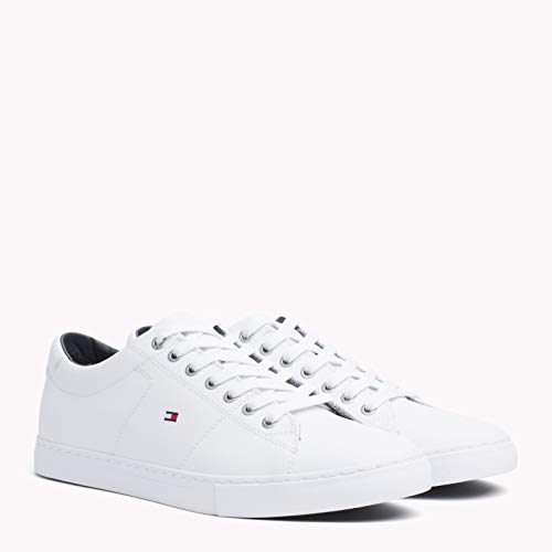 Tommy Hilfiger Herren Essential Leather Sneaker, Weiß (White 100), 46 EU