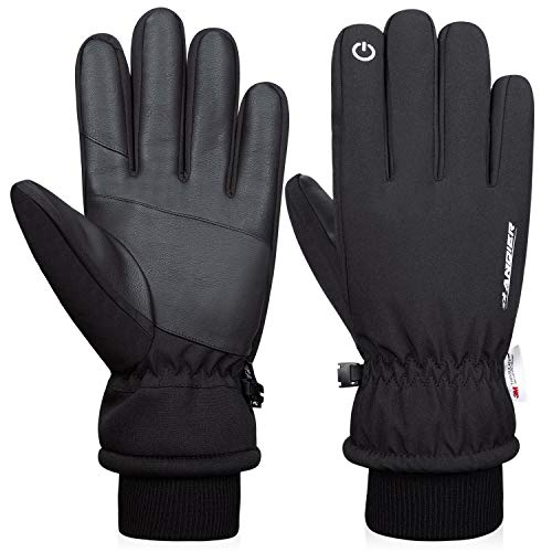 anqier Winterhandschuhe Herren Damen Touchscreen Fahrradhandschuhe Männer Winter Wasserdicht Gloves Thinsulate Handschuhe für Reiten Laufen Skifahren Wandern Radfahren Motorrad