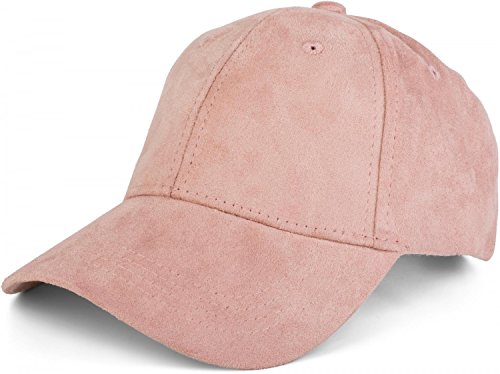 styleBREAKER 6-Panel Cap in Veloursleder, Wildleder Optik, Baseball Cap, verstellbar, Unisex 04023049, Farbe:Rose