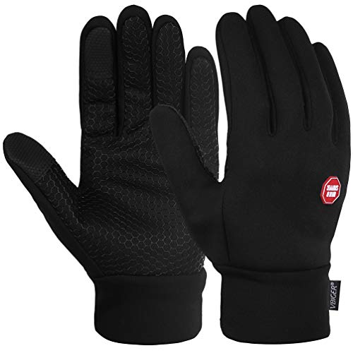 Vbiger Touchscreen Handschuhe Trainingshandschuhe Sport Handschuhe Rutschfest Handschuhe,Schwarz-1,L