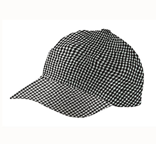 Bäckermütze pepita (Baseball-Cap) – waschbar – schwarz weißes Bäcker Baseball-Cap mit Klettverschluss