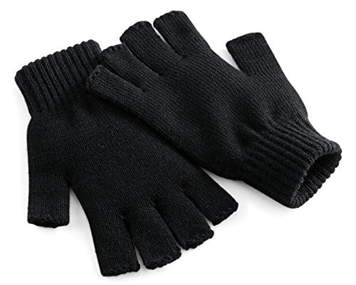 Beechfield Fingerlose Handschuhe – Herren, Schwarz, L/XL