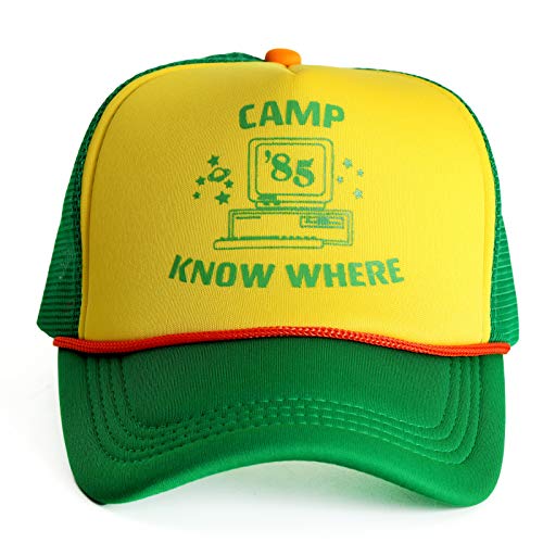 Stranger Things Dustin Hat Erwachsene Kinder Camp Know Where Baseball Cap verstellbar grün und gelb