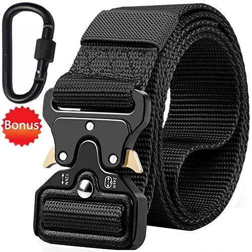 FANSIR Taktische Pflicht Rigger Gürtel, MOLLE militärischen Schnellverschluss Schnalle Taillenband, Nylon Web EDC Waistbelt (Schwarz)