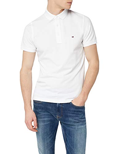 Tommy Hilfiger Herren CORE Tommy Slim Polo Poloshirt, Weiß (Bright White 100), Medium