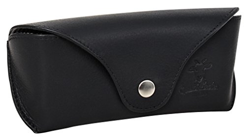 Gusti Leder Studio Cornelius Brillenetui Brillentasche Etui für Brillen Sonnenbrillen Lesebrillen Zubehör Lederetui Rindsleder Echt Leder Unisex Damen Herren Schwarz 2A113-33-2