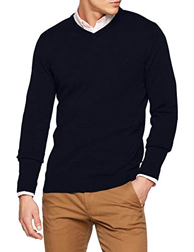 JACK & JONES Herren JJEBASIC Knit V-Neck NOOS Pullover, Blau (Navy Blazer Navy Blazer), Large