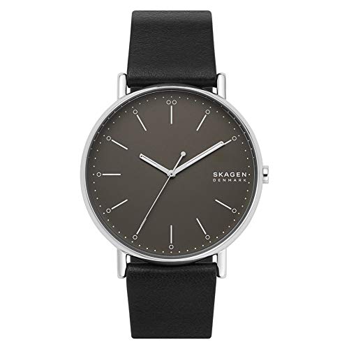 Skagen Herren Analog Quarz Uhr mit Leder Armband SKW6528