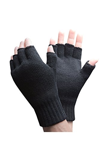 HEAT HOLDERS – Herren Thermisch Winter Fingerlose Handschuhe in 2 Farben (Schwarz)