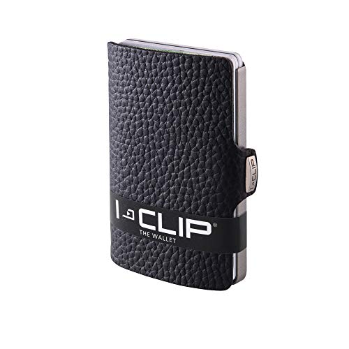 I-CLIP ® Geldbörse Rindsleder (In 5 Variationen Erhältlich) (Schwarz)