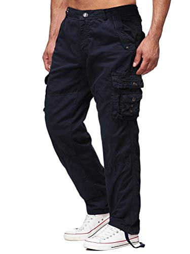 Tomwell Herren Hosen Hose Sporthose Trainingshose Cargo Pants Jogginghose Sweatpants Jogger Mode Freizeit Laufen Streifen Enger Beinabschluss B Dunkelblau Large