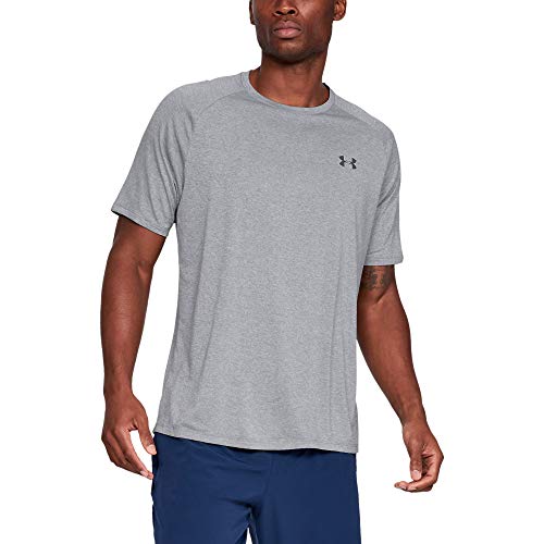 Under Armour Herren Kurzarmshirt UA Tech 2.0 SS Tee , Grau (Steel Light Heather/Black 036), Large