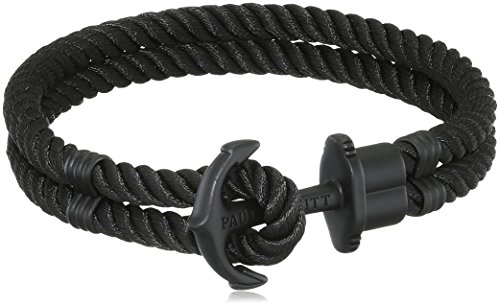 PAUL HEWITT Anker Armband Herren PHREP – Anker Armband Nylon (Schwarz), Segeltau Armband Männer mit Anker Schmuck aus IP-Edelstahl (Schwarz)