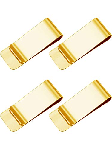 Geldklammer,4 Pack Geldscheinklammer Golden Geldclip Geldklammer Money Clip zum Männer und Frauen 55 * 20 * 1CM Messing