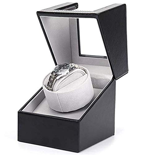 Elegantes Uhrenbeweger Watch Winder Uhrenbox Uhrenvitrine Mute Automatischer Einzelner Uhrenbeweger Lederner Elektrischer Wicklungs-Uhr-Kasten 12 13 16CM