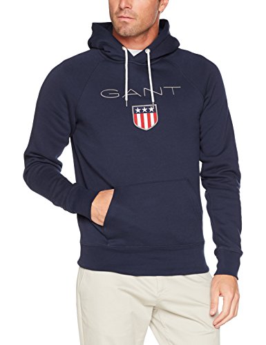 GANT Herren Shield Sweat Hoodie Kapuzenpullover, Blau (Evening Blue 433), X-Large