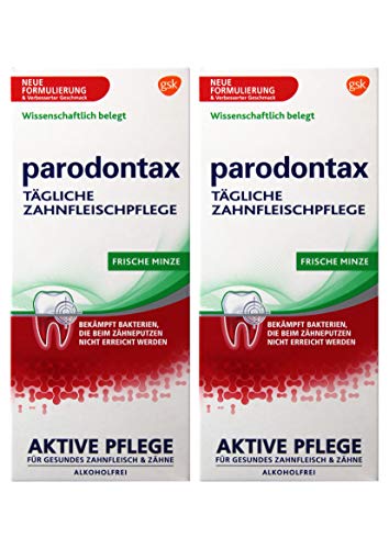 2x PARODONTAX MIT FLUORID UND MINZE MUNDSPÜLUNG ZUR TÄGLICHEN ANWENDUNG 300ml Alkoholfrei