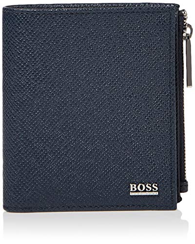 BOSS Herren Signature_Bifold Zip Geldbörse, Blau (Navy), 2.5x11x9.5 cm