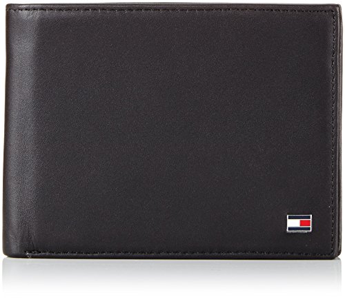 Tommy Hilfiger Herren ETON CC FLAP AND COIN POCKET Geldbörsen, Schwarz (BLACK 990), 13x10x2 cm